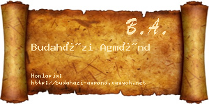 Budaházi Agmánd névjegykártya